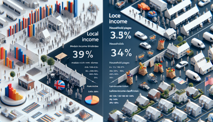 Qualifying with a Low Income: Key Strategies to Succeed | DCL Infographic comparing UK and US income thresholds, showing median income, household sizes, and economic factors.