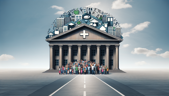 Qualifying with a Low Income: Key Strategies to Succeed | DCL Diverse low-income families in front of building with housing, food, healthcare icons.