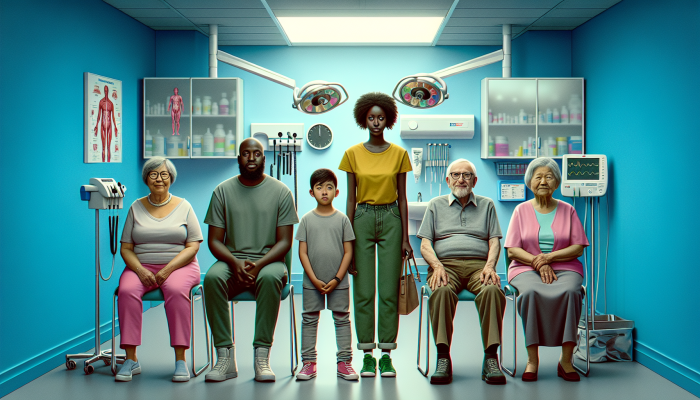 Qualifying with a Low Income: Key Strategies to Succeed | DCL Diverse low-income group receiving subsidized healthcare, dental, and optical services in a modern NHS clinic.