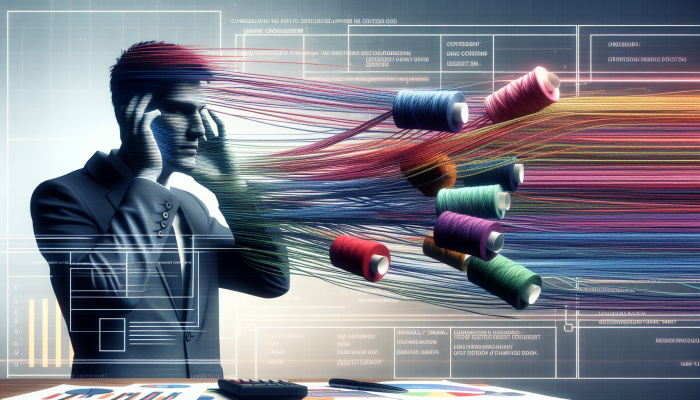 How Debt Consolidation Differs From Restructuring: Key Differences | DCL how debt consolidation differs from restructuring: A person consolidating multiple debts into one loan, symbolized by merging colorful threads into one, with financial documents.