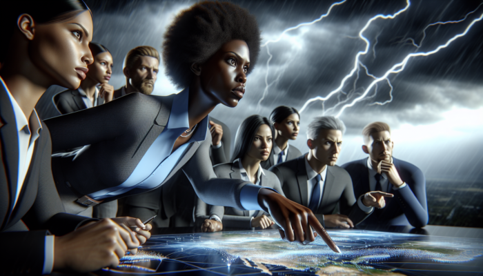 Survival Leadership Roles: A leader guiding a team through a crisis, ensuring safety, promoting collaboration, and making strategic decisions.
