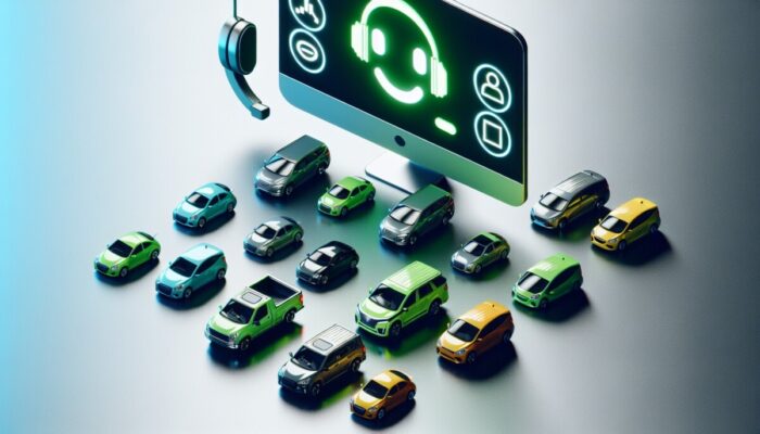 A user-friendly car rental platform interface with a diverse fleet of vehicles, clear pricing, and responsive customer service.