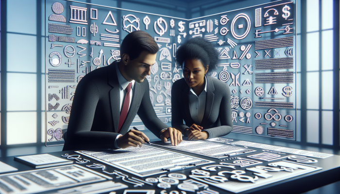 Improving Credit With a Debt Consolidation Loan | DCL Person reviewing financial documents with co-signer, surrounded by graphs and lender logos.