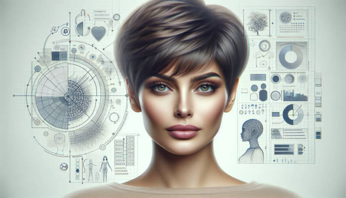A woman showcasing a chic and voluminous pixie cut that enhances her natural beauty.