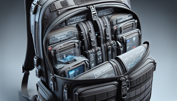 A tactical backpack with hidden, lockable compartments safeguarding valuables during travel.