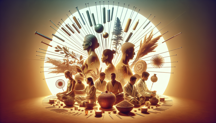A serene UK acupuncture clinic treating diverse patients for chronic pain with traditional Chinese medicine.
