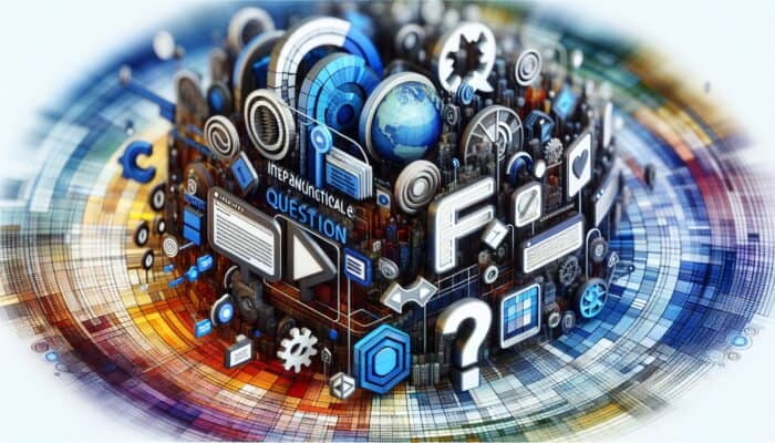 A vibrant website interface featuring interactive FAQs, expandable questions, and video tutorials on website setup, enhancing engagement and trust.