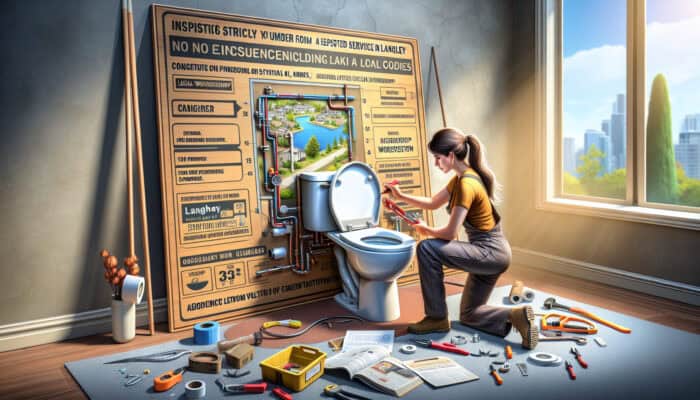 A skilled technician installs a modern toilet in Langley, ensuring quality and compliance with plumbing codes.