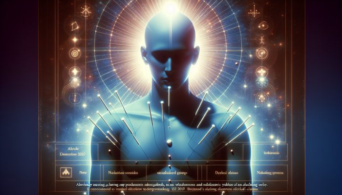 A serene individual undergoing acupuncture, symbolising relief from alcohol cravings and holistic recovery.